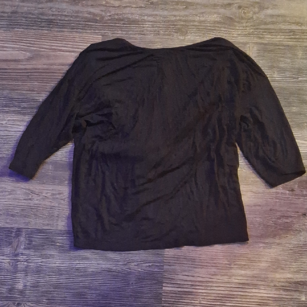 Cute Cut Out Back Bke Black Women's Top Size Large